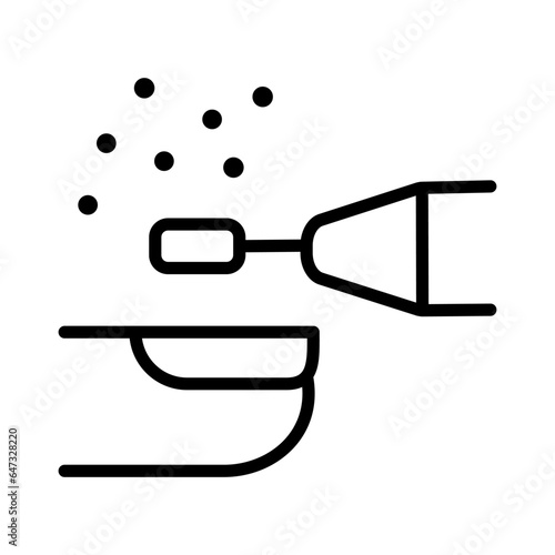 Hardware pedicure outline icon. Nail polish. Beauty procedures. Tools for nails treatment. Beauty parlor services. Nail with milling cutter for manicure. Outline simple style vector. Contour isolated