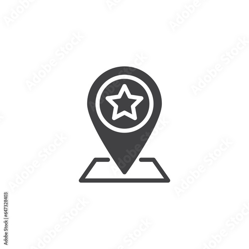 Map marker with star vector icon