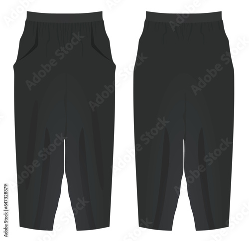 Black harem pants. vector illustration