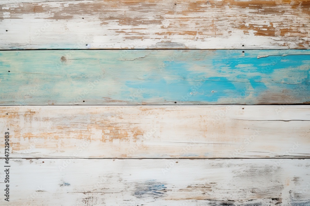 Obraz premium Old wood Blue and white color texture background. Floor surface with old painted wood planks.