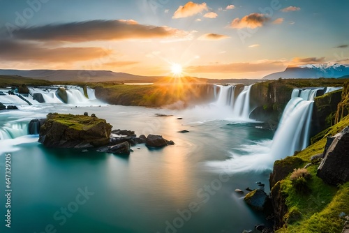 View of the magnificent Goddess cascade. Image of the most famous world landmarks. Explore the universe of beauty.