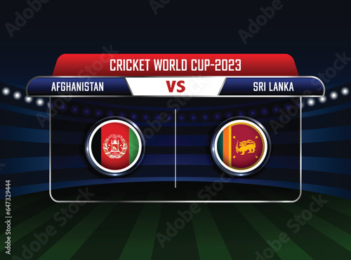 Afghanistan vs Sri Lanka match concept, ICC Men's Cricket World Cup 2023, stadium background