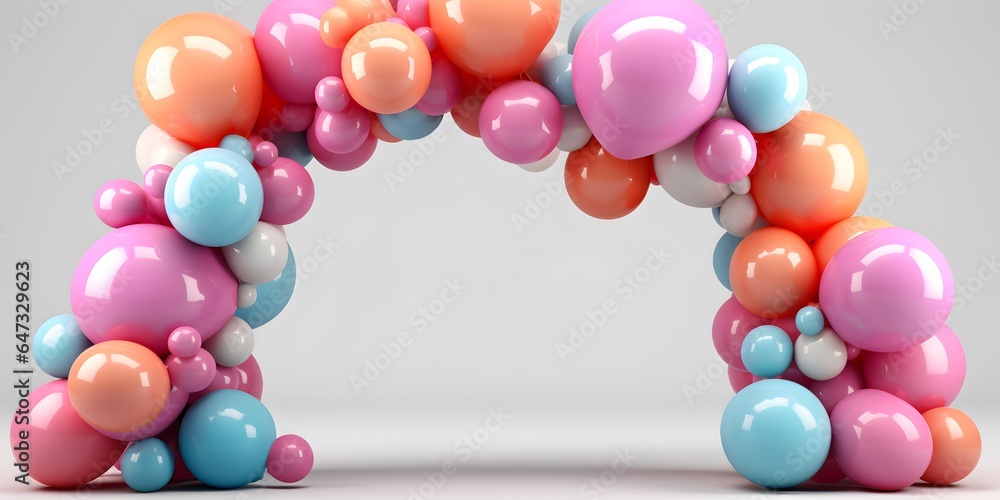Balloon garland decoration elements. Frame arch for wedding, birthday, baby shower celebration