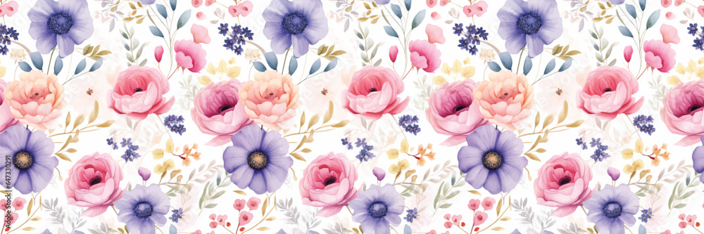 Waterpainted Floral Background Design