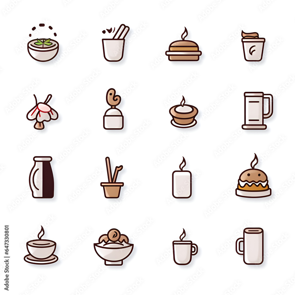 Kitchen icon pack v7, created with generative AI technology Kitchen icon pack v7, created with generative AI technology