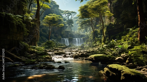 Beautiful waterfall in deep forest