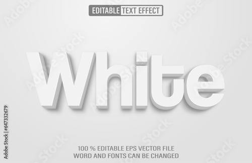 White editable text effect 3d style template