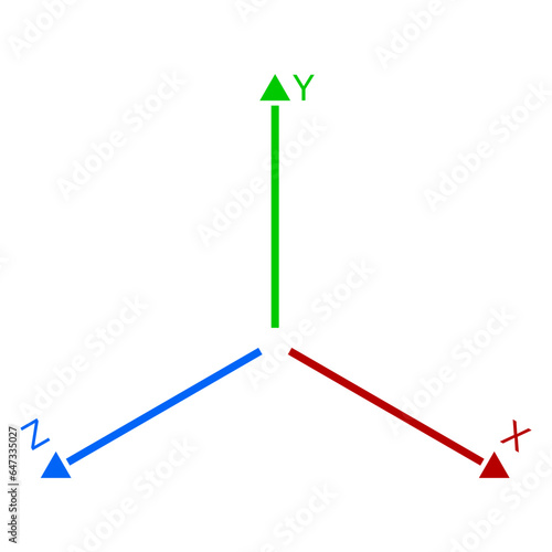 XYZ Coordinate System On White Background.