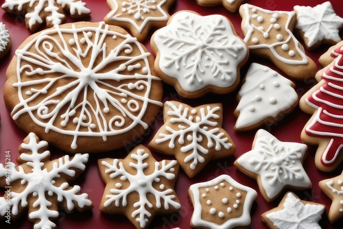 christmas cookies on a wooden background