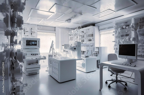 White Plastic Medical Laboratory Interior
