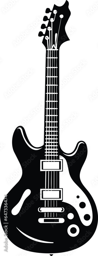Naklejka premium Guitar vector illustration for t-shirt logo