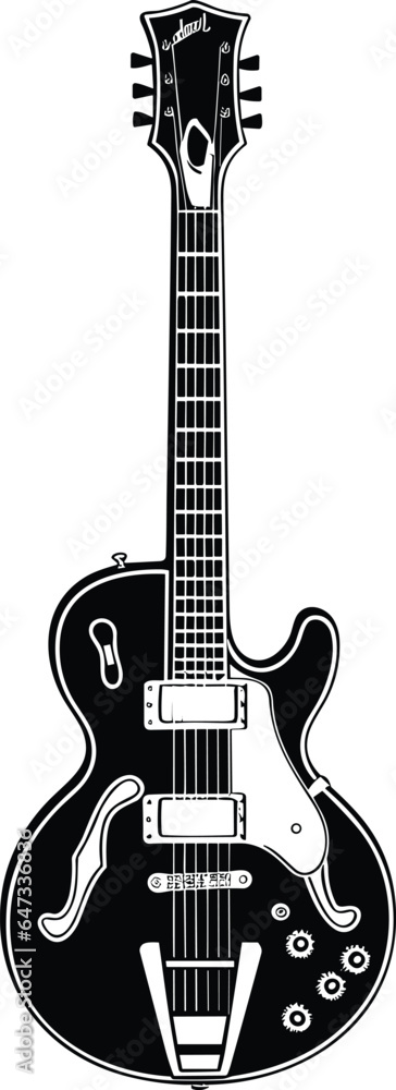 Obraz premium Guitar vector illustration for t-shirt logo