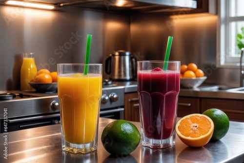 fresh juice on a kitchen