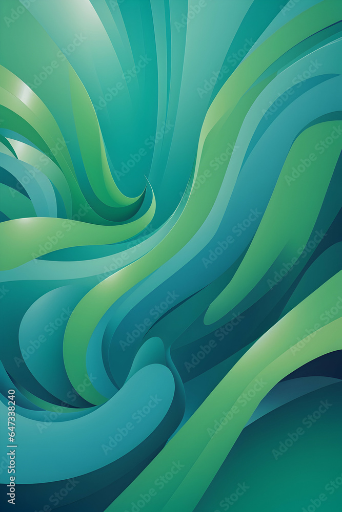 Fototapeta premium Vector smooth blue green background