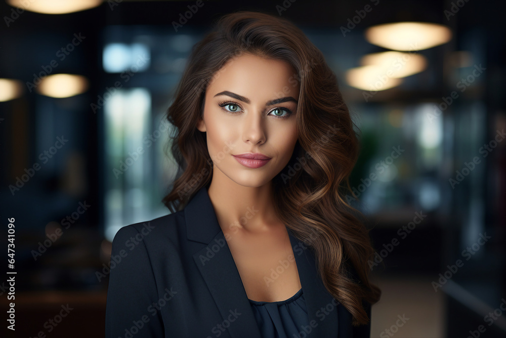 Generative AI portrait of gorgeous office worker young woman chief occupation Generative AI portrait of gorgeous office worker young woman chief occupation