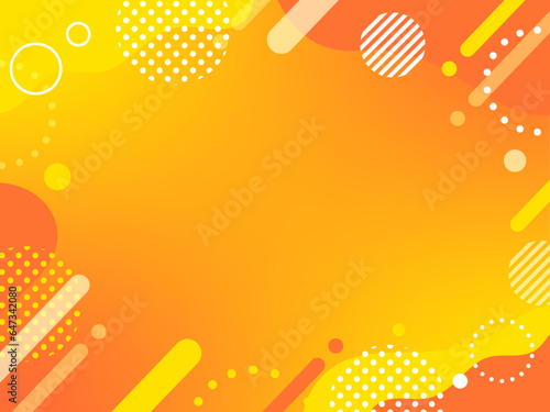 オレンジ　ポップ なウェーブの背景	
