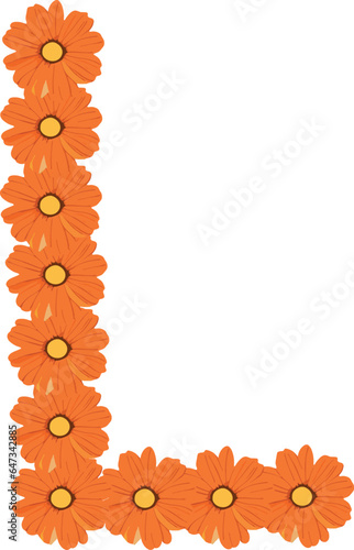 alphabet floral font l, alphabet vector, flower font