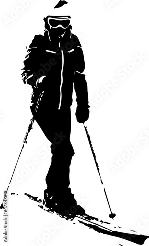 illustration of a girl skier