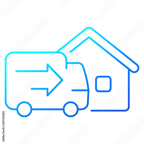 Home delivery line icon