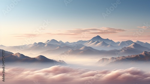  a view of a mountain range from a high altitude point of view. generative ai
