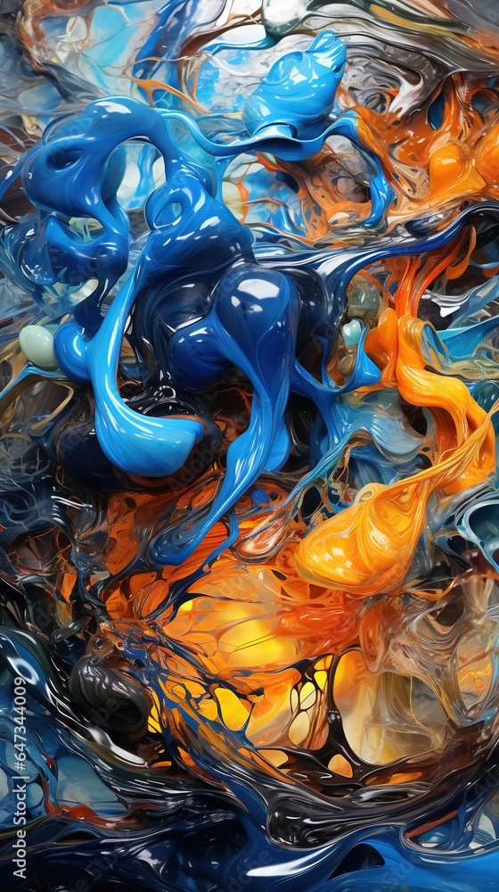  a close up of a colorful glass object with water in it.  generative ai