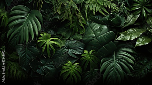  a bunch of green plants that are on a wall of leaves.  generative ai