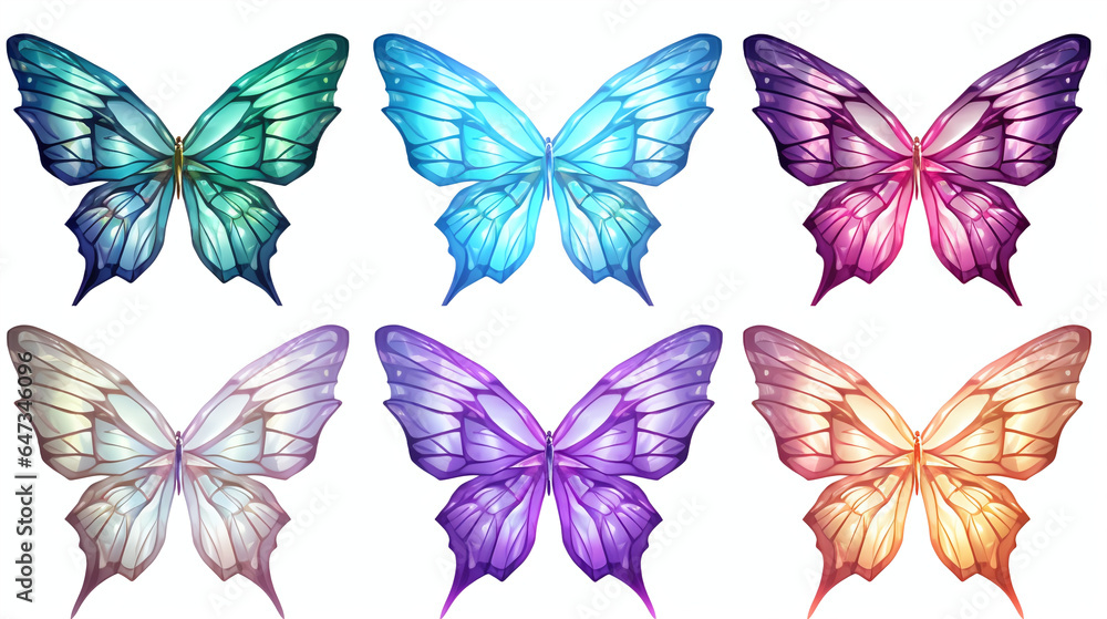 Fototapeta premium Butterfly with vibrant colors on a white background