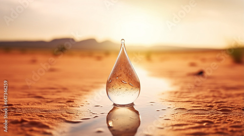 Desert sand with water drop