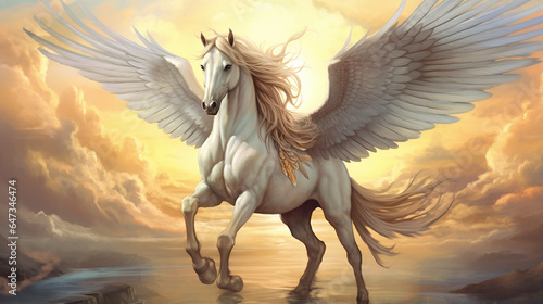 Pegasus flying horse illustration