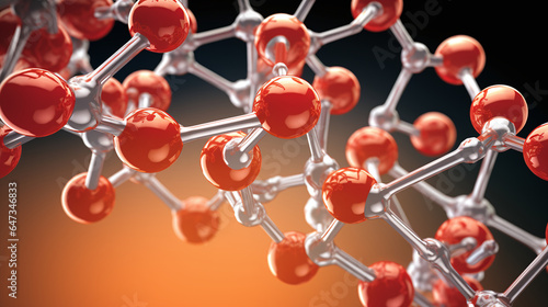 Fototapeta Naklejka Na Ścianę i Meble -  Unsaturated lipid molecule structure 3d rendering