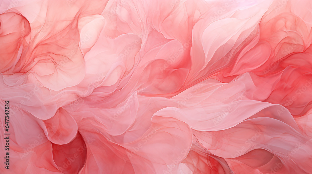 Fototapeta premium Vermillion and baby pink silk fabric texture