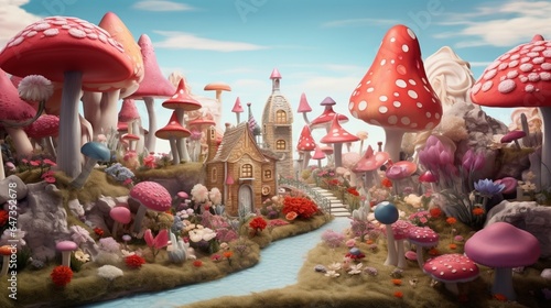an image of a whimsical fairytale land where everything is edible © Wajid