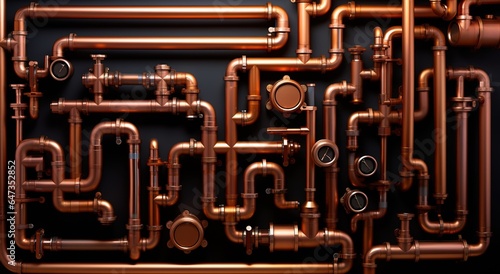 Foto Copper pipes background