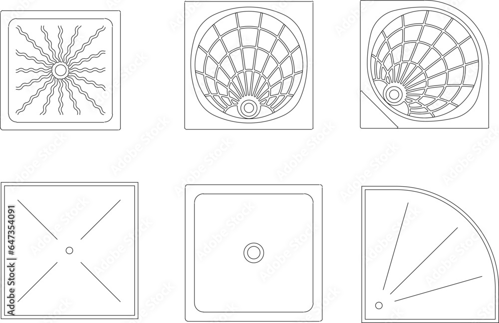Obraz premium Vector sketch illustration of bathroom sink monoblock design for completeness of architectural drawings