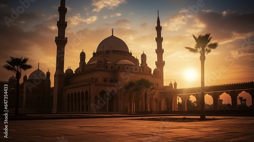 an image that invites viewers to contemplate the subtle beauty and graceful simplicity of the Sultan Hassan Mosque-Madrasa at dusk