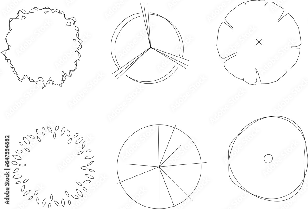 Fototapeta premium Vector sketch illustration of top view plant logo symbol design for plans and layouts