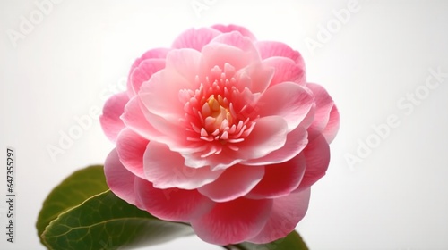 Camellia flower beautifully bloomed with natural background