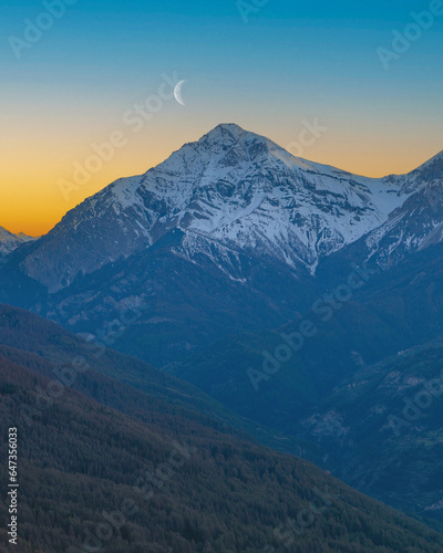 Luna sulla montagna Chaberton (torino) photo