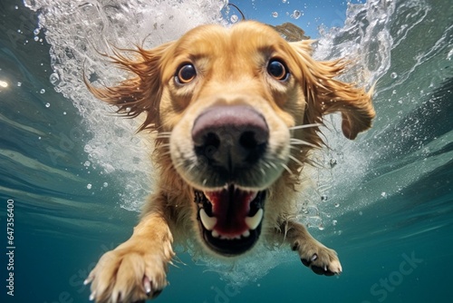 Canine scuba diving adventure. Generative AI