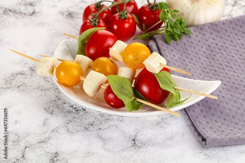 Italian caprese salad kebab stick