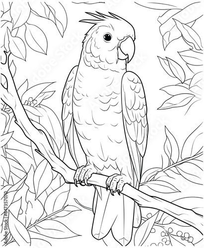 easy parrot coloring pages