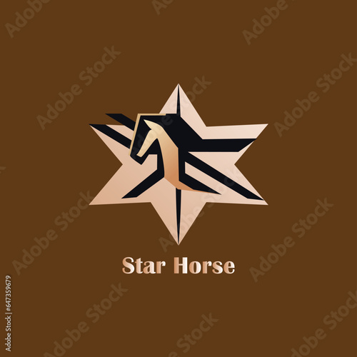 star horse logo concept idea