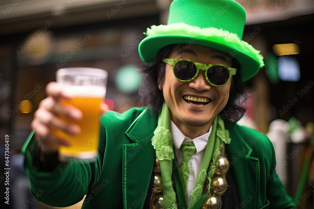 St. Patrick's Day Man in Funny Green Carnival Costume St. Patrick's Day Man in Funny Green Carnival Costume