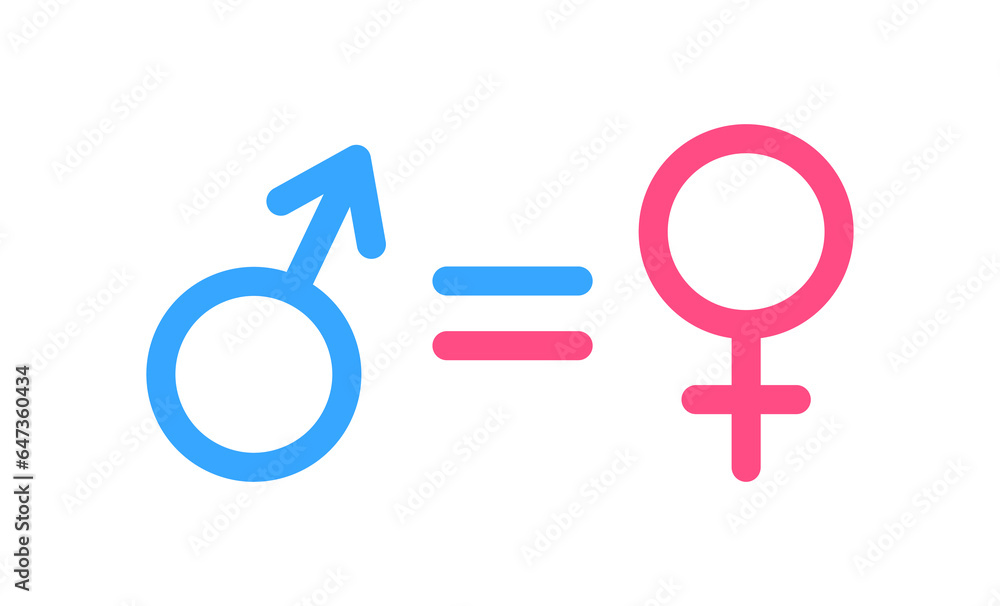 The concept of gender equality. Male and female symbols. The concept of gender equality. Male and female symbols.