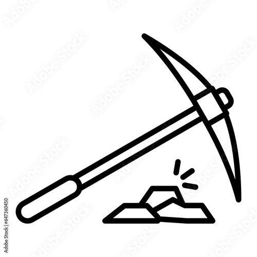 mining icon vector logo illustration in flat style