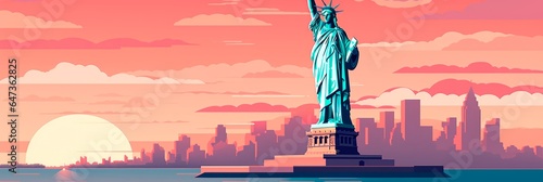 New York City panorama, urban landscape with modern buildings. USA