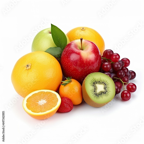 fruits on a white