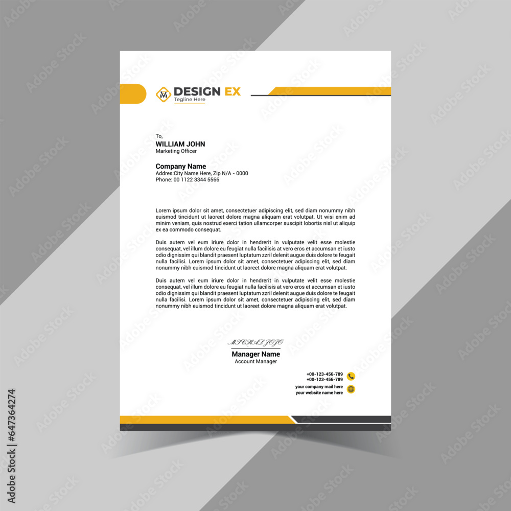 Creative and unique vector company letterhead Design 
