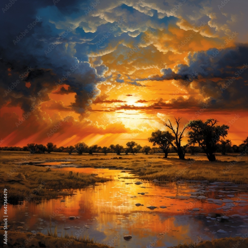 a monsoon sunset with warm hues painting the sky as the rainclouds part and the day bids farewell