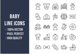 Baby Line Icons